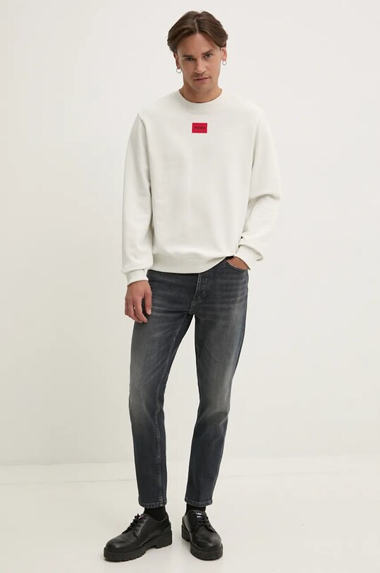 HUGO bluza bawełniana 50447964 beżowy AW25