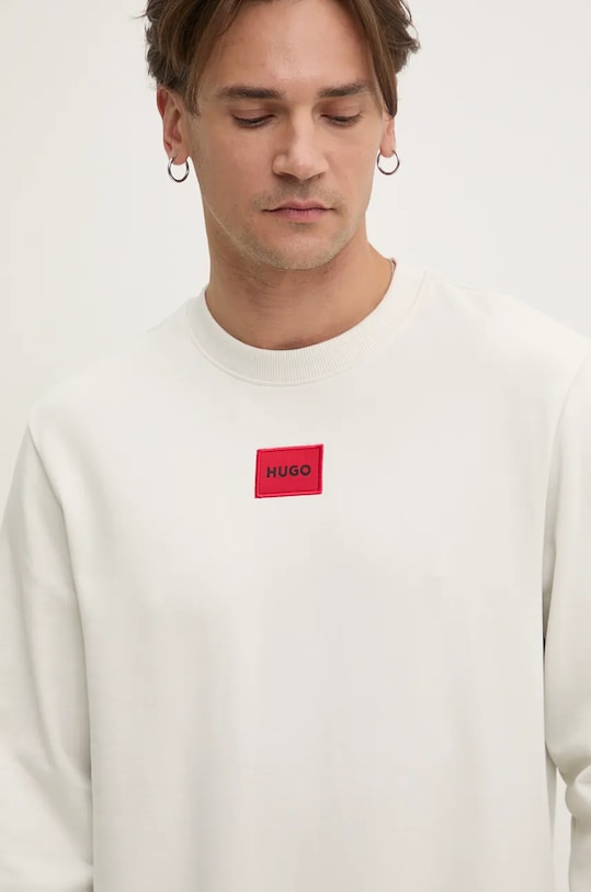 HUGO bluza bawełniana beżowy 50447964