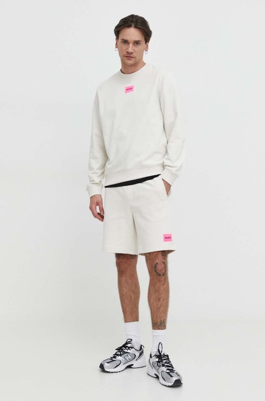 HUGO bluza bawełniana 50447964 beżowy AW25