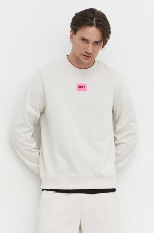 HUGO bluza bawełniana beżowy 50447964