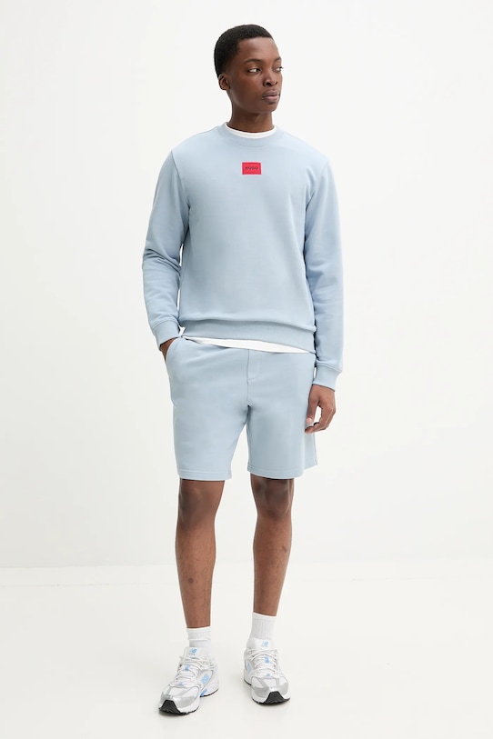 Bavlněná mikina HUGO 50447964 modrá AW25