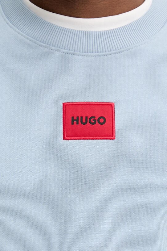 Бавовняна кофта HUGO 50447964 блакитний