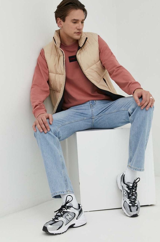 HUGO bluza bawełniana 50447964 różowy AW25