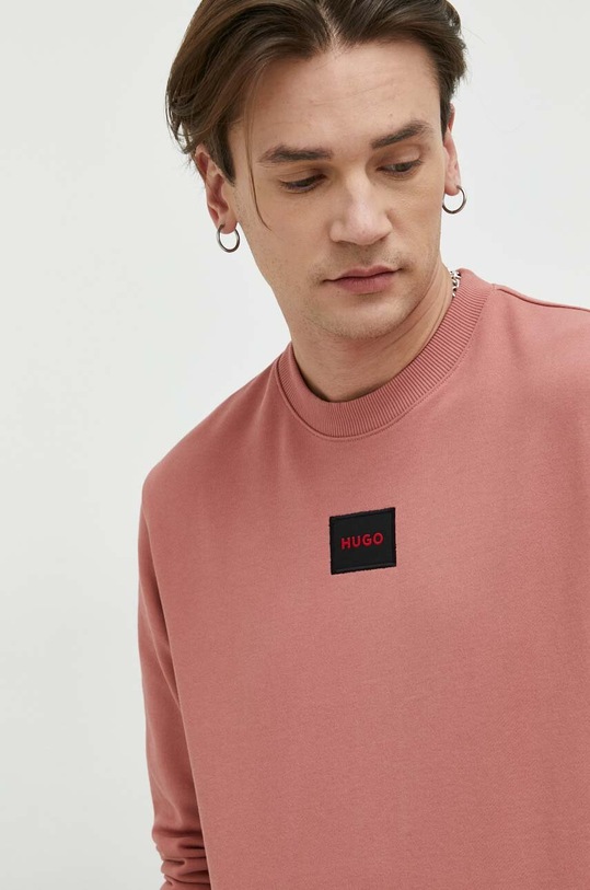 HUGO bluza bawełniana różowy 50447964