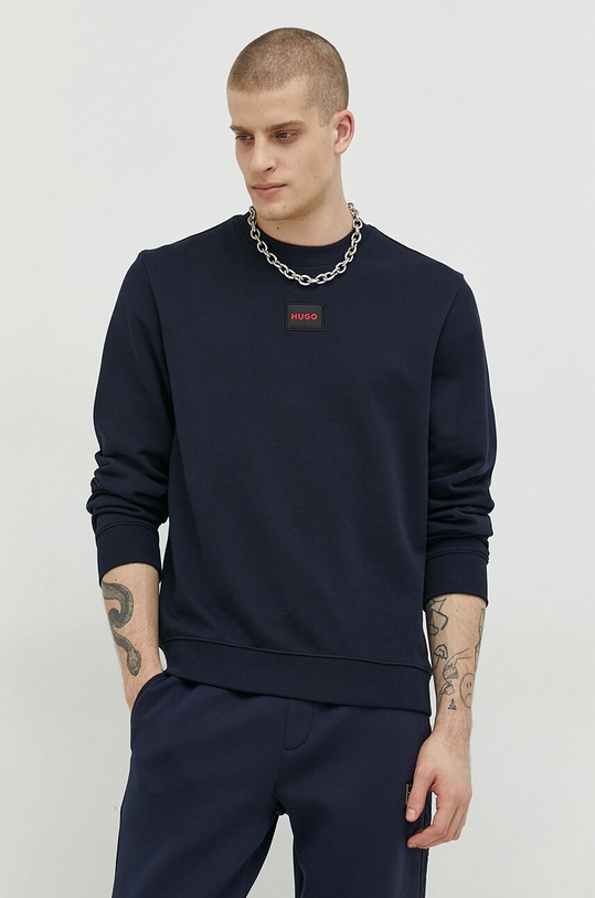HUGO bluza bawełniana aplikacja granatowy 50447964