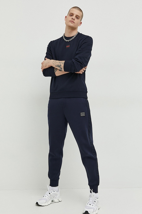 HUGO bluza bawełniana 50447964 granatowy AW25