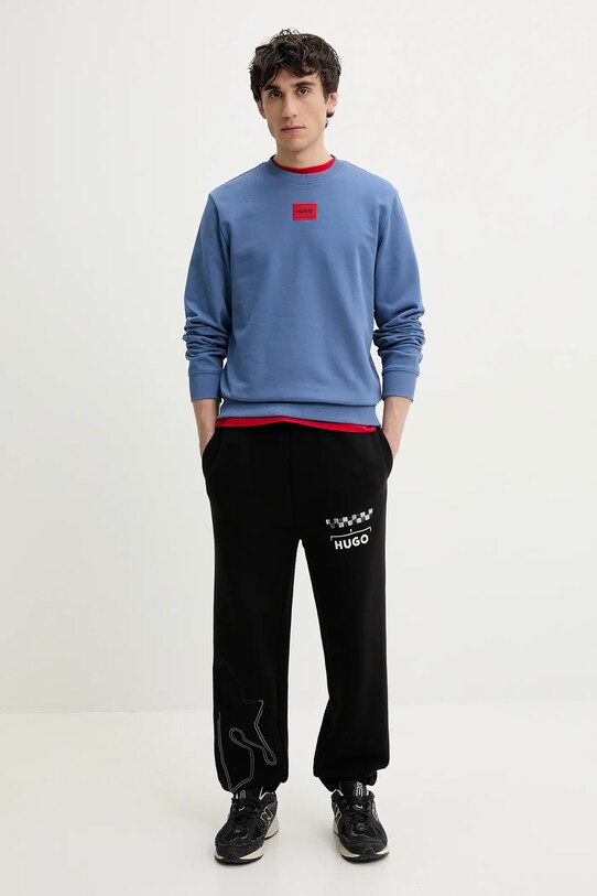 HUGO felpa in cotone 50447964 blu AW25