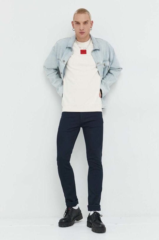 HUGO bluza bawełniana 50447964 beżowy AW25