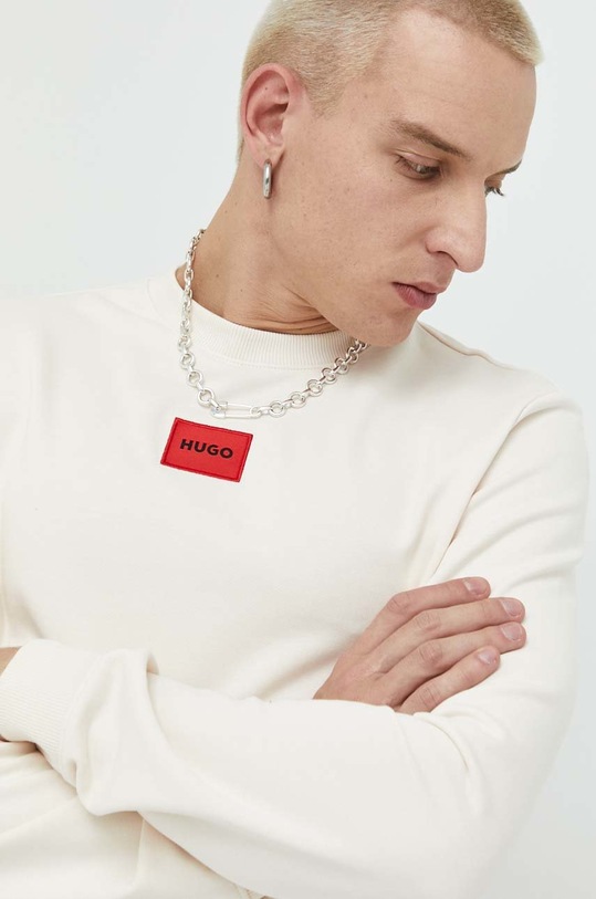 HUGO bluza bawełniana 50447964 beżowy