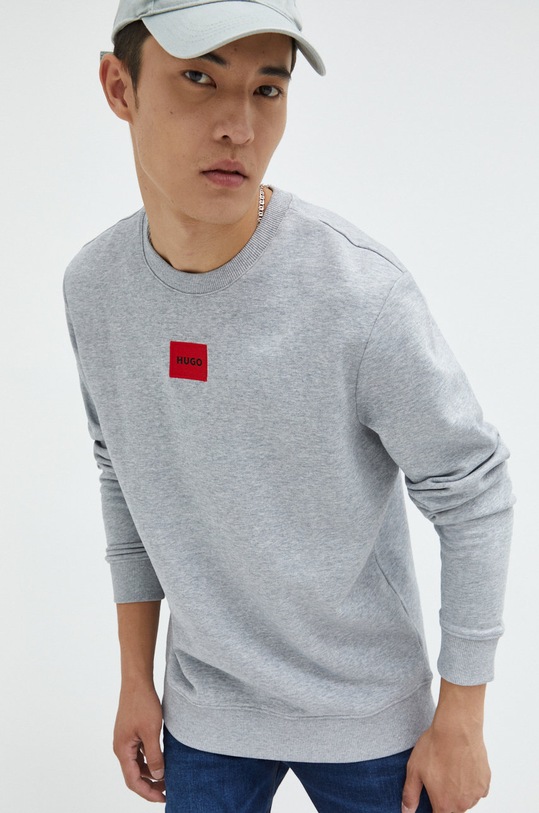 HUGO bluza bawełniana Diragol212 bawełna szary 50447964