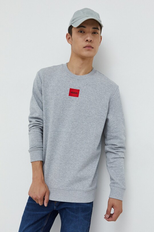 HUGO bluza bawełniana szary 50447964