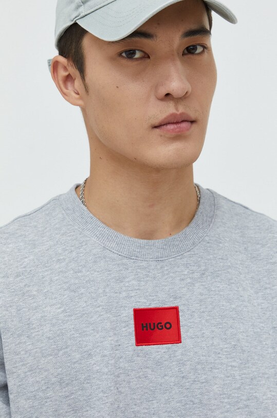 HUGO bluza bawełniana 50447964 szary