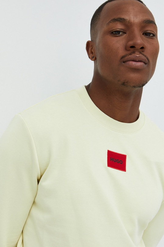 HUGO bluza bawełniana bawełna beżowy 50447964
