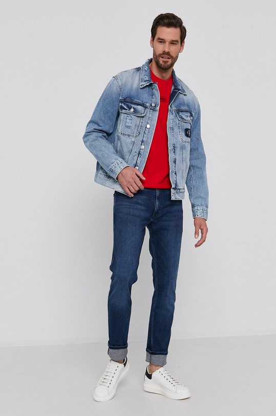 HUGO bluza bawełniana 50447964 czerwony AW25