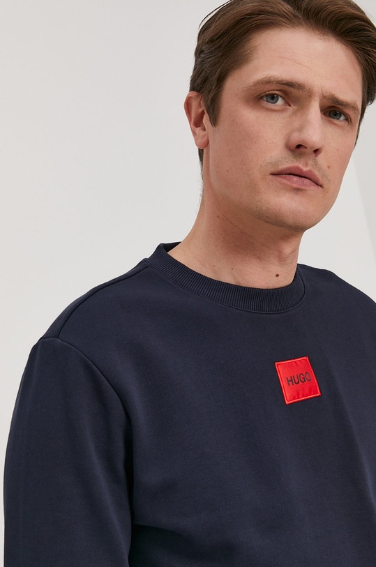 Βαμβακερή μπλούζα HUGO σκούρο μπλε 50447964