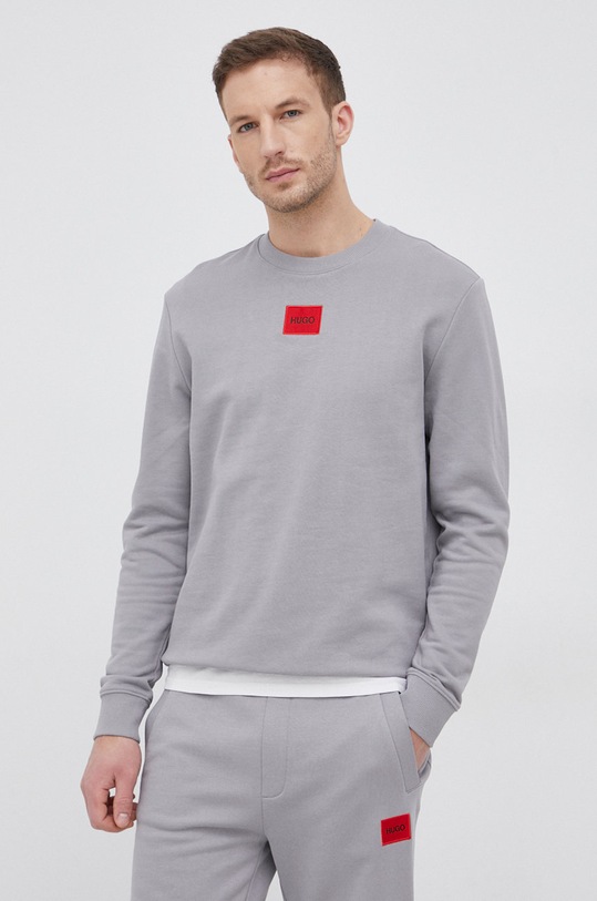 HUGO bluza bawełniana bawełna szary 50447964