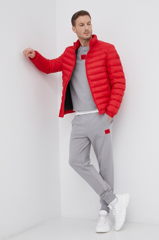 HUGO bluza bawełniana 50447964 szary AW25