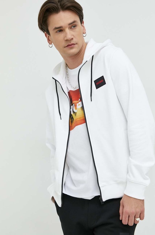 Bavlnená mikina HUGO Daple212 bavlna biela 50447972