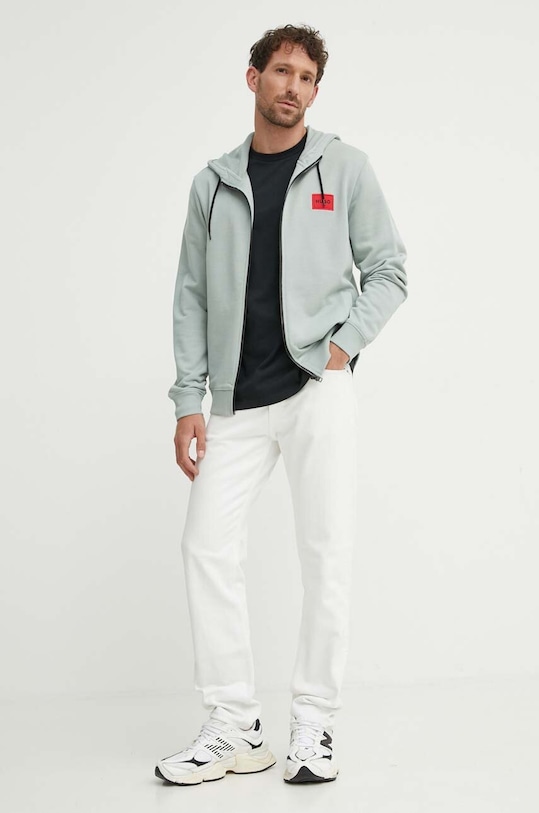 HUGO bluza bawełniana 50447972 turkusowy AA00