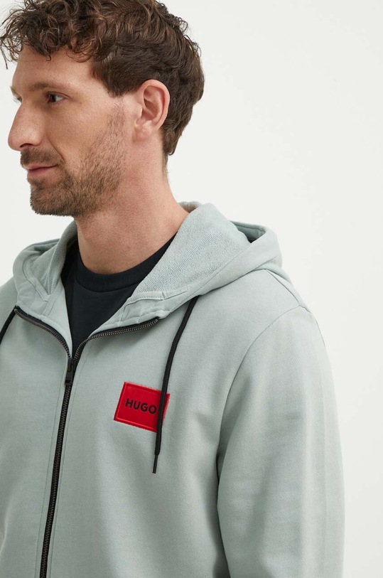 HUGO bluza bawełniana turkusowy 50447972