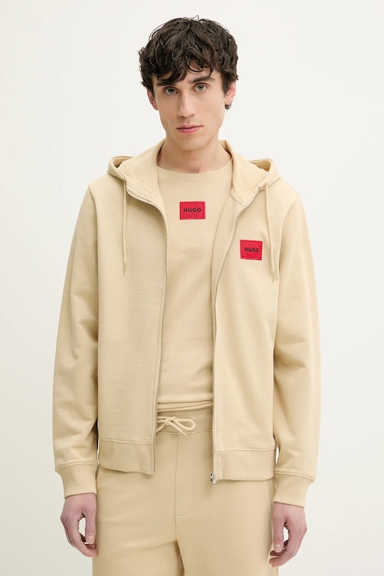 HUGO hanorac de bumbac Daple212 melanj bej 50447972