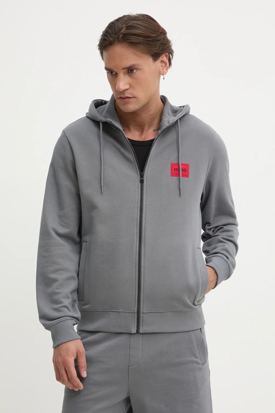 Хлопковая кофта HUGO Daple212 серый 50447972