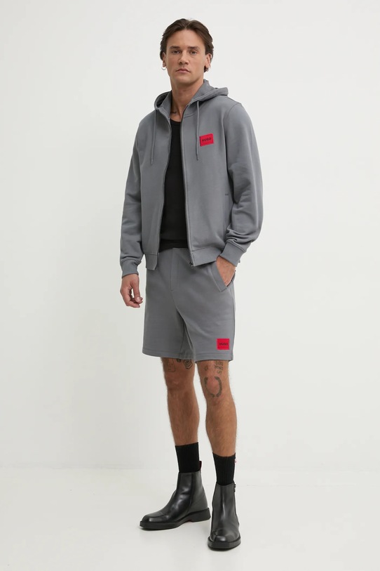 Хлопковая кофта HUGO Daple212 50447972 серый AA00