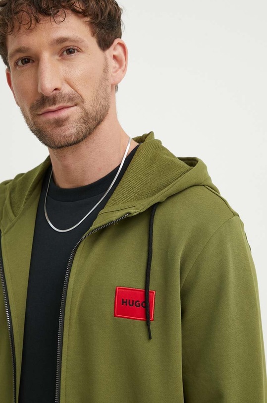 HUGO bluza bawełniana zielony 50447972