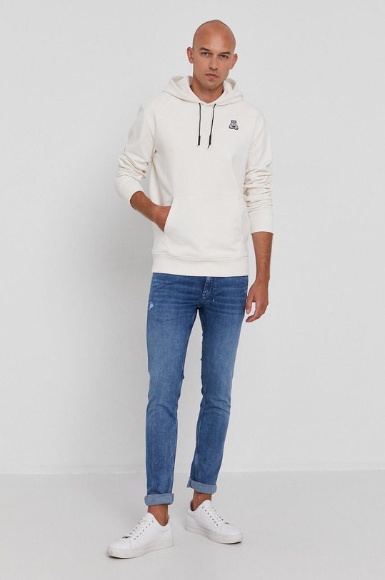 Bavlnená mikina Hugo 50446461 béžová SS21