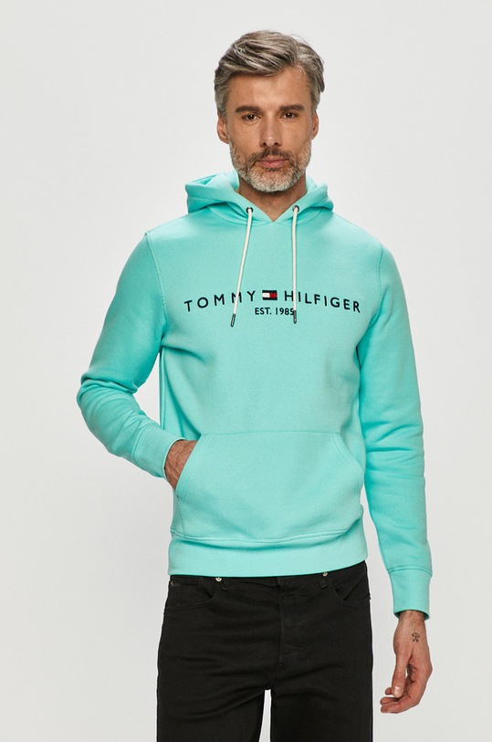 Mikina Tommy Hilfiger s kapucí tyrkysová MW0MW11599.4891