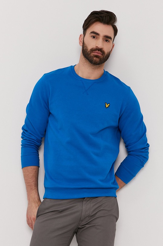 Bavlněná mikina Lyle & Scott bez kapuce modrá ML424VTR.J43