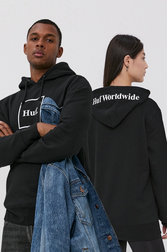 Mikina HUF s kapucňou čierna pf00098