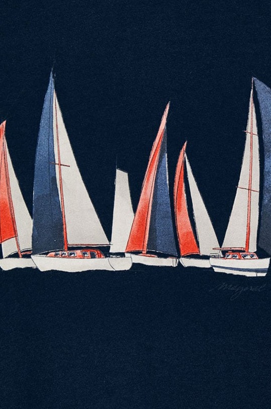 Chlapec Mayoral - Detské tričko s dlhým rukávom 3053.5A.MINI tmavomodrá