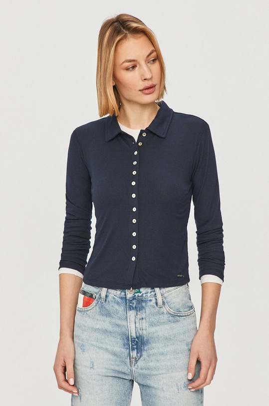 Pepe Jeans - Tričko s dlhým rukávom Agnes PL504794.592 tmavomodrá SS21