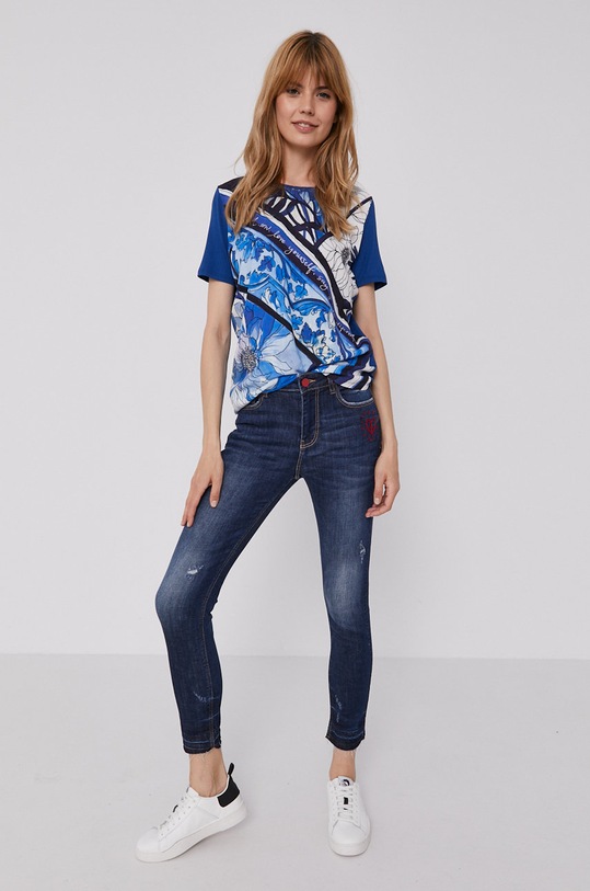 Desigual Bluză 21SWTK49 albastru SS21