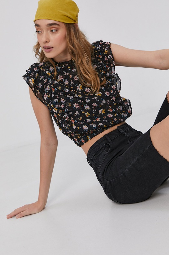 Halenka Tally Weijl hladký černá SSLPECOQUINE