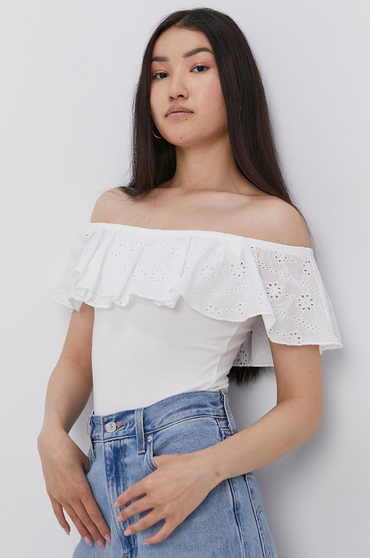 Tally Weijl Bluzka z elastanem biały SBOVIANGLAIS