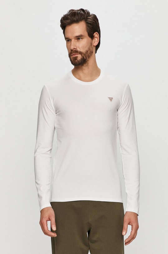 Guess - Tričko s dlouhým rukávem s elastanem bílá M1RI28.J1311
