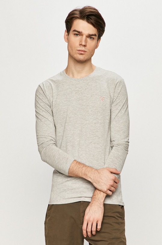 Guess - Tričko s dlhým rukávom s elastanom sivá M1RI28.J1311