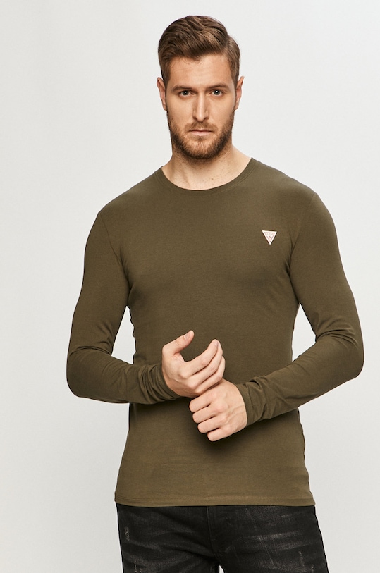 Guess - Longsleeve M1RI28.J1311 z elastanem zielony M1RI28.J1311