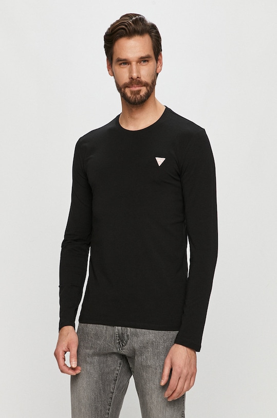 Guess - Tričko s dlhým rukávom s elastanom čierna M1RI28.J1311