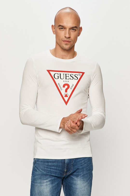 Guess - Longsleeve nadruk biały M1RI31.I3Z11