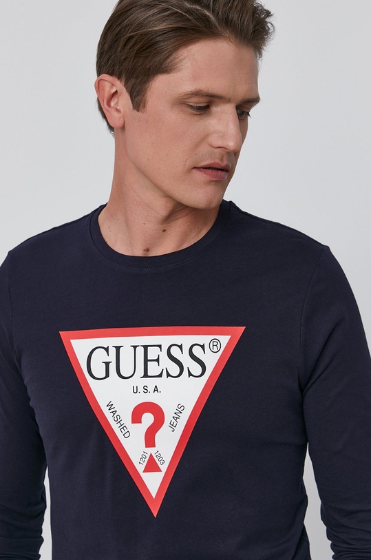 Guess - Tričko s dlhým rukávom tmavomodrá M1RI31.I3Z11