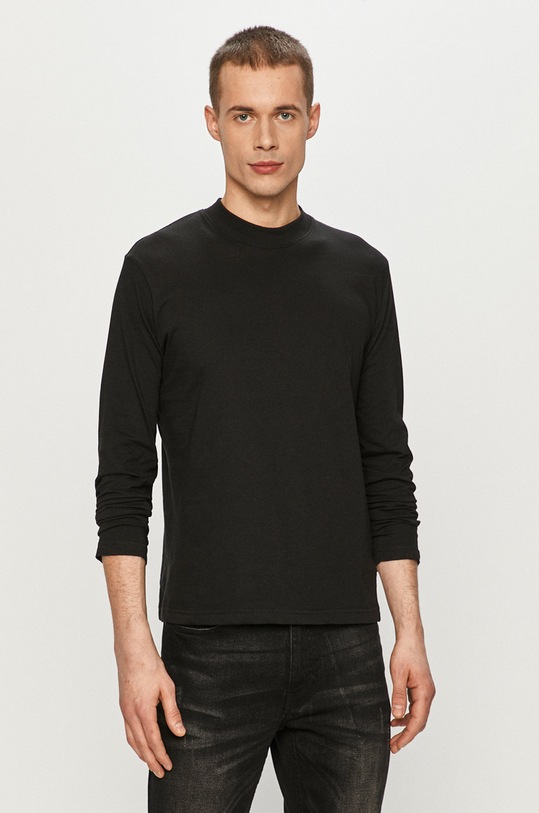 Brave Soul - Tričko s dlouhým rukávem kulatý černá MLT.149BURMESEJET