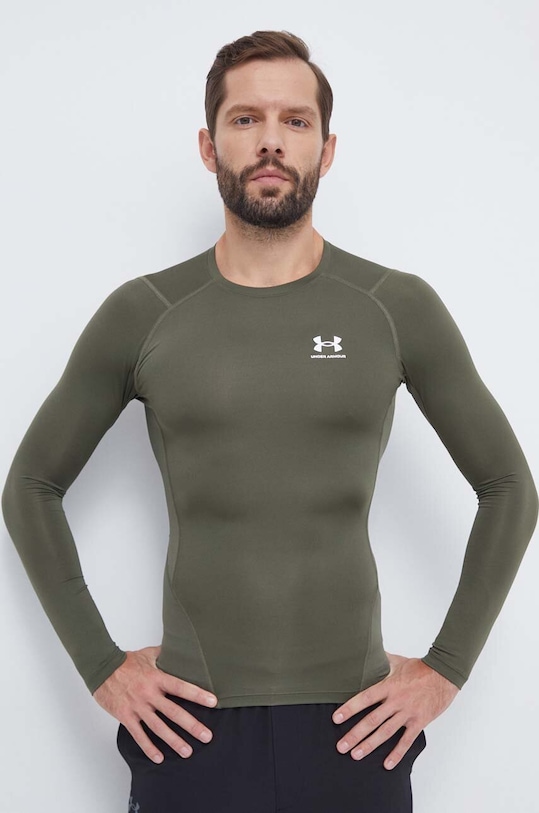 Tréningové tričko s dlhým rukávom Under Armour s elastanom zelená 1361524