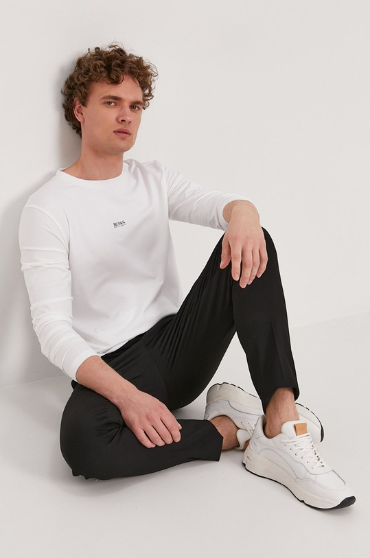 Tričko s dlouhým rukávem Boss Casual bílá 50427455