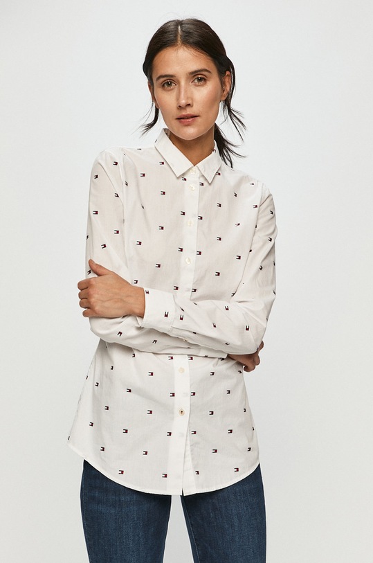 Tommy Hilfiger - Bavlnená košeľa regular biela WW0WW27486.4891