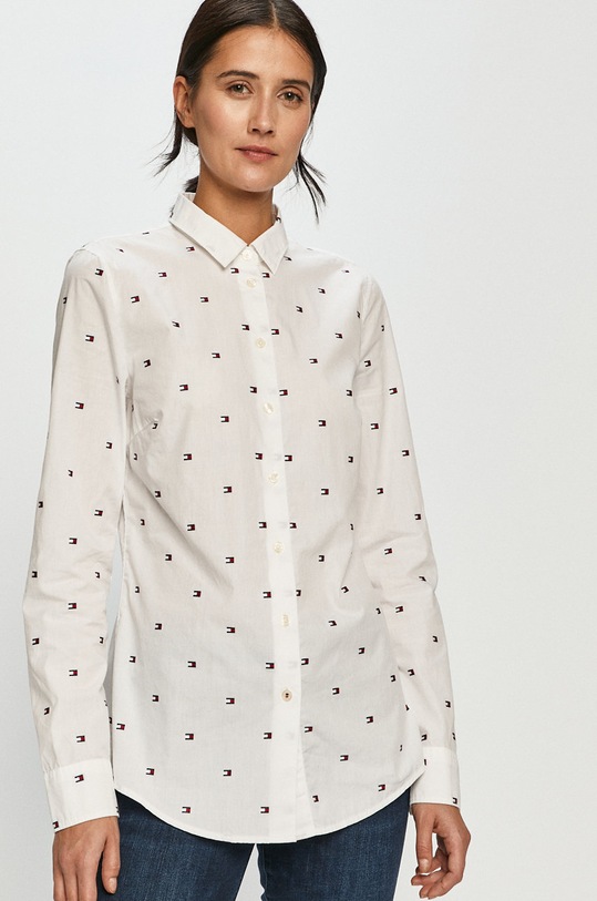 Tommy Hilfiger - Bavlnená košeľa WW0WW27486.4891 biela