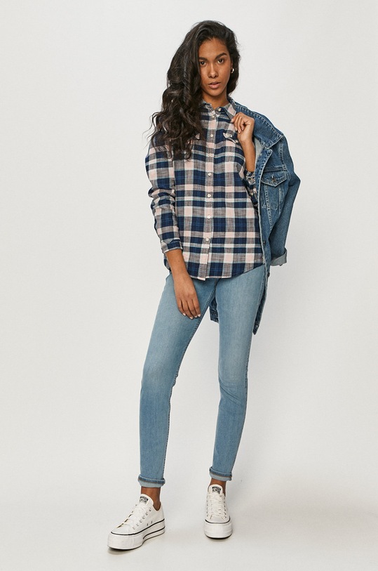 Îmbrăcăminte Wrangler - Camasa din bumbac W5N13TXTU bleumarin