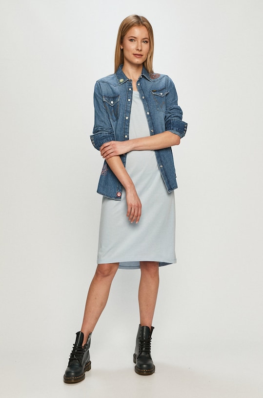 Wrangler - Koszula jeansowa W5Q1LW87A niebieski SS21